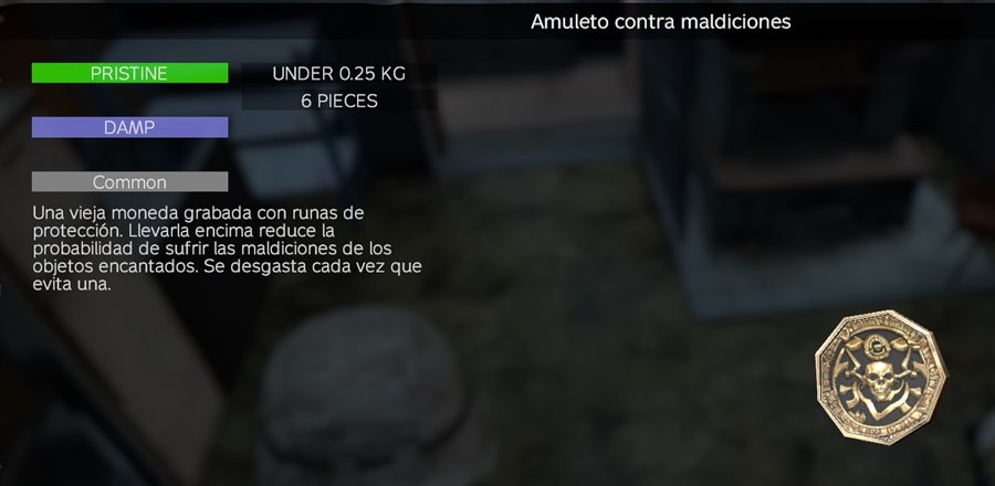 Amuleto contra maldiciones: una vieja moneda grabada con runas de protección