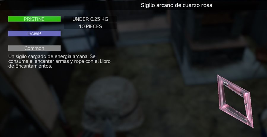 Sigilo arcano de cuarzo rosa: un rombo de cristal rosa, montón de 10