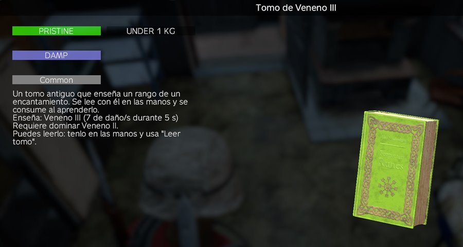 Tomo de Veneno III: enseña Veneno III (7 de daño por segundo durante 5 s) y requiere dominar Veneno II